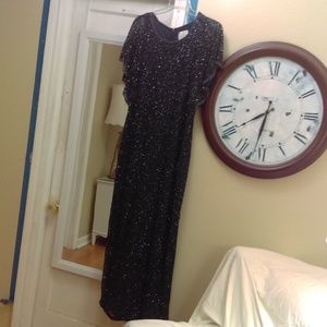 New Adrianna Papell Navy Blue Sequin Dress